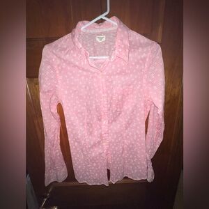 American eagle pink floral button down